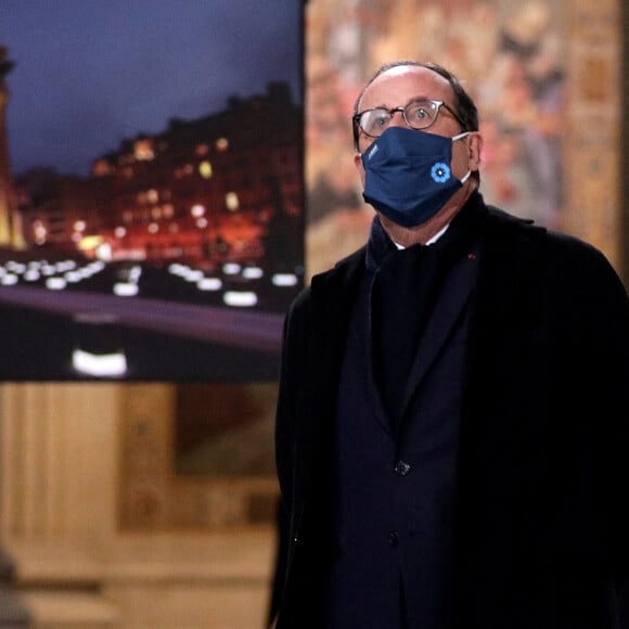 Francois Hollande - Le président de la République, Emmanuel Macron préside la cérémonie de panthéonisation de Maurice Genevoix, le 11 novembre 2020, au Panthéon, Paris . © Stéphane Lemouton / Bestimage