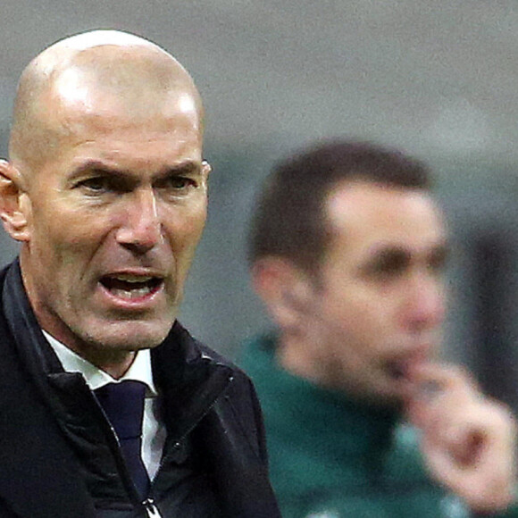 L'entraîneur Zinedine Zidane lors du match Inter Milan - Real Madrid. Milan, le 25 novembre 2020.
