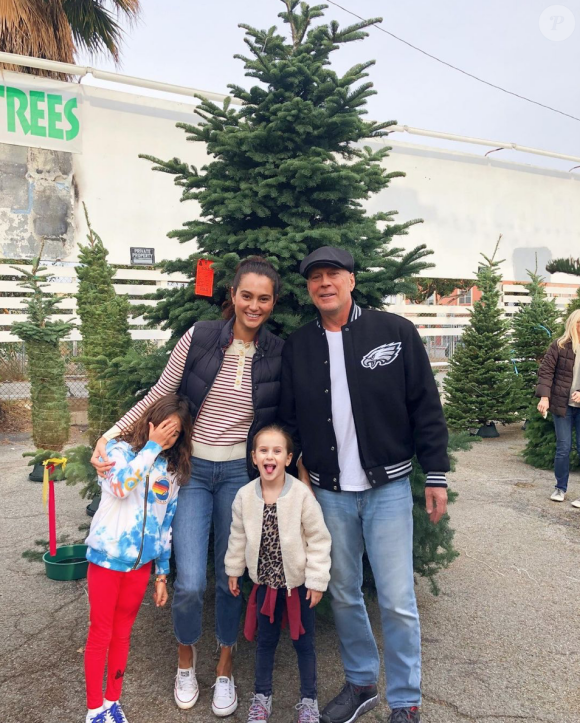 Bruce Willis, Emma Heming Willis et leurs deux filles. Décembre 2019.