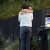 Exclusif - Olivia Wilde et son ex fiancé Jason Sudeikis partagent un moment de tendresse quelques jours après l'annonce de la rupture de leurs fiançailles à Los Angeles le 16 novembre 2020.