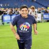 Diego Maradona - Match de football interreligieux pour la paix à l'initiative du pape François à Rome en Italie le 1er septembre 2014.