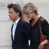 Guy Martin et sa femme Katherina Marx - Obsèques de Mireille Darc en l'église Saint-Sulpice à Paris.
