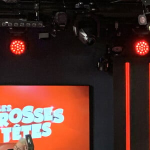 Exclusif - Laurent Ruquier, Jean-Luc Lemoine, Marc Lambron, Jeanfi Janssens lors de l'enregistrement de l'émission de radio "Les Grosses Têtes" sur RTL à Paris. Le 22 janvier 2020 