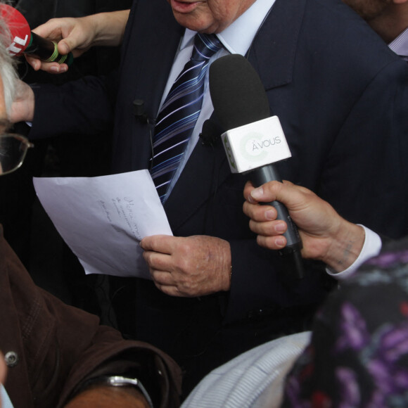 Phillipe Bouvard - Enregistrement de la dernière émission "Les Grosses Têtes" par Philippe Bouvard, dans les studios de la radio RTL à Paris. Le 25 juin 2014