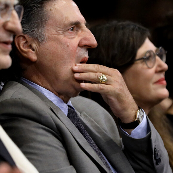 Bertrand Tavernier, Daniel Auteuil et sa femme Aude Ambroggi, Frances McDormand - Cérémonie d'ouverture à la Halle Tony Garnier du 11e Festival Lumiere 2019 de Lyon. Le 12 octobre 2019. © Dominique Jacovides / Bestimage