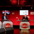 Stéphane Bern, Laurent Ruquier et Yves Calvi - Conférence de rentrée de RTL à Paris. Le 4 septembre 2014