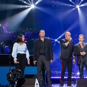 Exclusif - Lynn, Daniel Lévi, Pascal Obispo, Florent Pagny, Patrick Bruel, Khaled Mouzanar - Concert "Unis pour le Liban" à l'Olympia à Paris. Le 1er octobre 2020 Parrainé par le célèbre trompettiste I.Maalouf, ce grand concert caritatif a été retransmis depuis l'Olympia sur France 2. De nombreux artistes ont répondu présents pour cet événement hors norme, qui vise à récolter des fonds pour venir en aide au peuple libanais, touché par l'explosion du port de Beyrouth le 4 août dernier. L'intégralité des dons récoltés seront versés à La Croix Rouge libanaise. © Da Silva-Moreau / Bestimage 