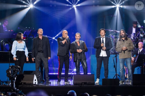 Exclusif - Lynn, Daniel Lévi, Pascal Obispo, Florent Pagny, Patrick Bruel, Khaled Mouzanar - Concert "Unis pour le Liban" à l'Olympia à Paris. Le 1er octobre 2020 Parrainé par le célèbre trompettiste I.Maalouf, ce grand concert caritatif a été retransmis depuis l'Olympia sur France 2. De nombreux artistes ont répondu présents pour cet événement hors norme, qui vise à récolter des fonds pour venir en aide au peuple libanais, touché par l'explosion du port de Beyrouth le 4 août dernier. L'intégralité des dons récoltés seront versés à La Croix Rouge libanaise. © Da Silva-Moreau / Bestimage 