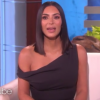 Kim Kardashian dans l'émission "The Ellen DeGeneres Show", épisode diffusé le 27 avril 2017 aux Etats-Unis. Très émue, la star de télé-réalité est revenue sur le terrifiant braquage dont elle a été victime le 3 octobre dernier à Paris.