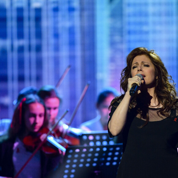 Exclusif - Isabelle Boulay - Enregistrement de l'émission "Les 40 ans de Starmania" les stars chantent pour le Sidaction au Palais des Congrès à Paris, le 29 mars 2019. © Pierre Perusseau/Bestimage 