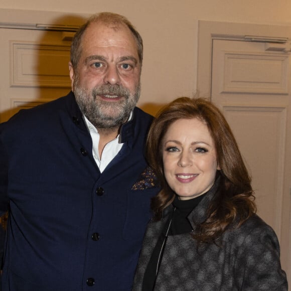 Exclusif - Marc Ladreit de Lacharrière, Eric Dupond-Moretti et sa compagne Isabelle Boulay - Eric Dupond-Moretti à la barre au théâtre de la Madeleine à Paris le 22 janvier 2019 © Pierre Perusseau/Bestimage