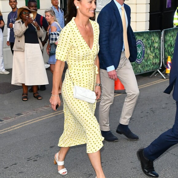 Pippa Middleton et son mari James Matthews - Les célébrités quittent Wimbledon à Londres, le 12 juillet 2019.