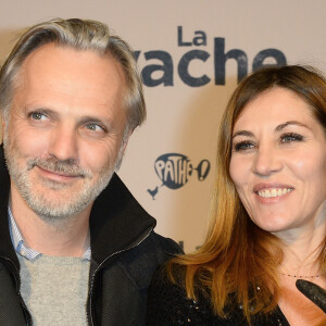 Mathieu Petit et sa compagne Mathilde Seigner - Avant-première du film "La Vache" au cinéma Pathé Wepler à Paris le 14 février 2016. © Coadic Guirec/Bestimage