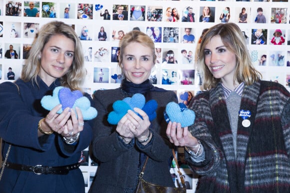 Vanessa Pinoncely, Anne-Charlotte Pontabry et Alexandra Rosenfeld - Vernissage de l'exposition "Human Heart" pour l'association Ninoo à l'espace Beaurepaire à Paris, le 2 avril 2015.