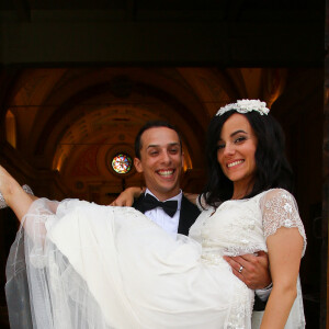 Exclusif - Mariage religieux en l'église de Villanova d' Alizée et Grégoire Lyonnet - Villanova le 18 juin 2016 © Olivier Huitel - Olivier Sanchez / Bestimage - Crystal