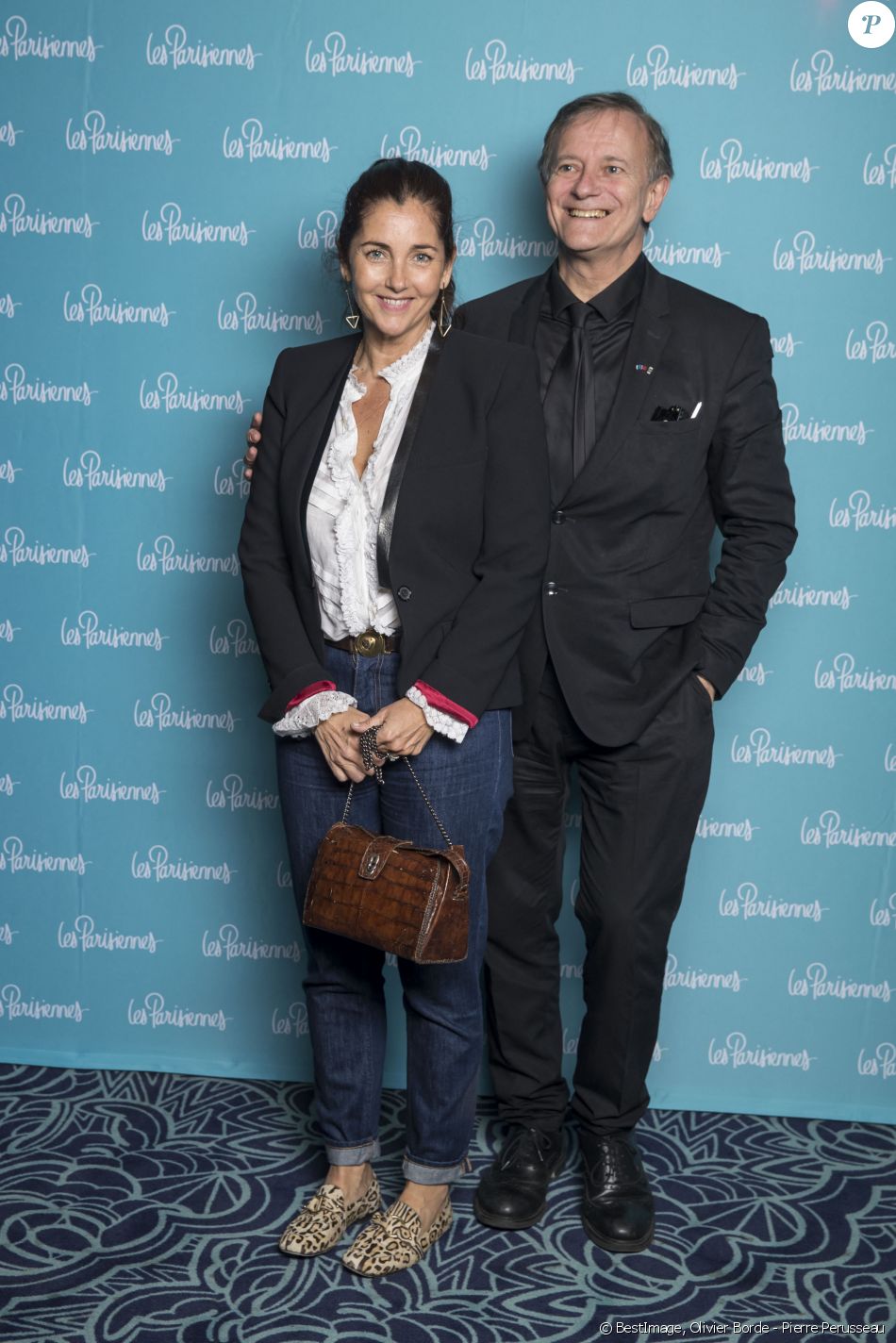 Exclusif - Cristina Reali et Francis Huster - Photocall de la première du spectacle "Les Parisiennes" aux Folies Bergères à Paris le 24 mai 2018. © Olivier Borde - Pierre Perusseau/Bestimage