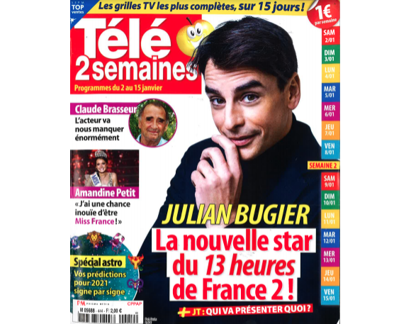Magazine "Télé 2 semaines" en kiosques le 28 décembre 2020.