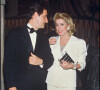 Archives - Pierre Lescure et Catherine Deneuve lors d'une soirée à Paris. 1985.