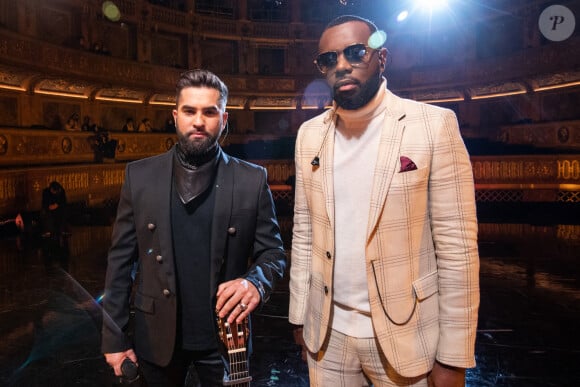 Exclusif - Kendji Girac et Maitre Gims - Enregistrement de l'émission "La grande soirée du 31 à Versailles", qui sera diffusée sur France 2. Le 15 décembre 2020 © Tiziano Da Silva - Cyril Moreau / Bestimage