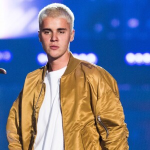 Justin Bieber en concert à Calgary lors de sa tournée "Purpose World Tour", le 13 juin 2016.