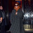 Céline Dion porte un manteau surdimensionné JW Anderson à New York City, New York, Etats-Unis, le 6 mars 2020.   