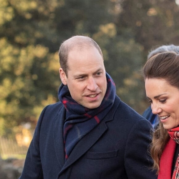 Le prince William et Catherine Kate Middleton rencontrent des étudiants au chateau de Cardiff pour évoquer leur ressenti sur le confinement, le 8 décembre 2020.