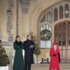 Catherine Kate Middleton, duchesse de Cambridge, le prince William, duc de Cambridge, la reine Elisabeth II d'Angleterre, le prince Charles, prince de Galles, Camilla Parker Bowles, duchesse de Cornouailles - La famille royale se réunit devant le chateau de Windsor pour remercier les membres de l'Armée du Salut et tous les bénévoles qui apportent leur soutien pendant l'épidémie de coronavirus (COVID-19) et à Noël le 8 décembre 2020.