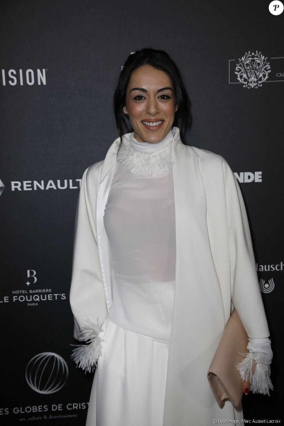 Sofia Essaïdi arrive à la 14ème cérémonie des Globes de Cristal, à la salle Wagram à Paris, le 4 février 2019. © Marc Ausset-Lacroix/Bestimage