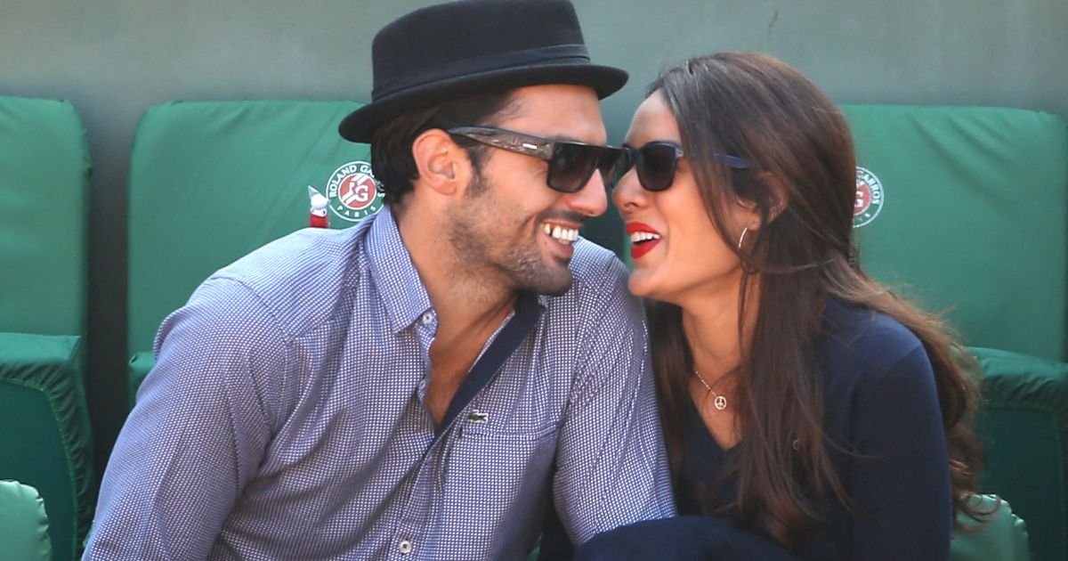Sofia Essaïdi et son compagnon Adrien Galo - People dans les tribunes