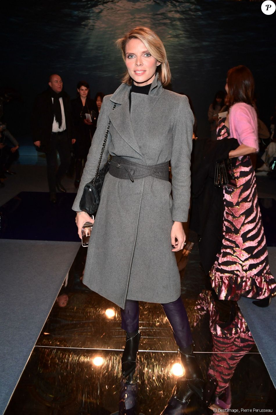 Exclusif - Sylvie Tellier - People au défilé de mode Haute Couture Printemps-Eté 2020 "Ziad Nakad" à l'hôtel Intercontinental Paris Le Grand à Paris, le 22 janvier 2020. © Pierre Perusseau/Bestimage
