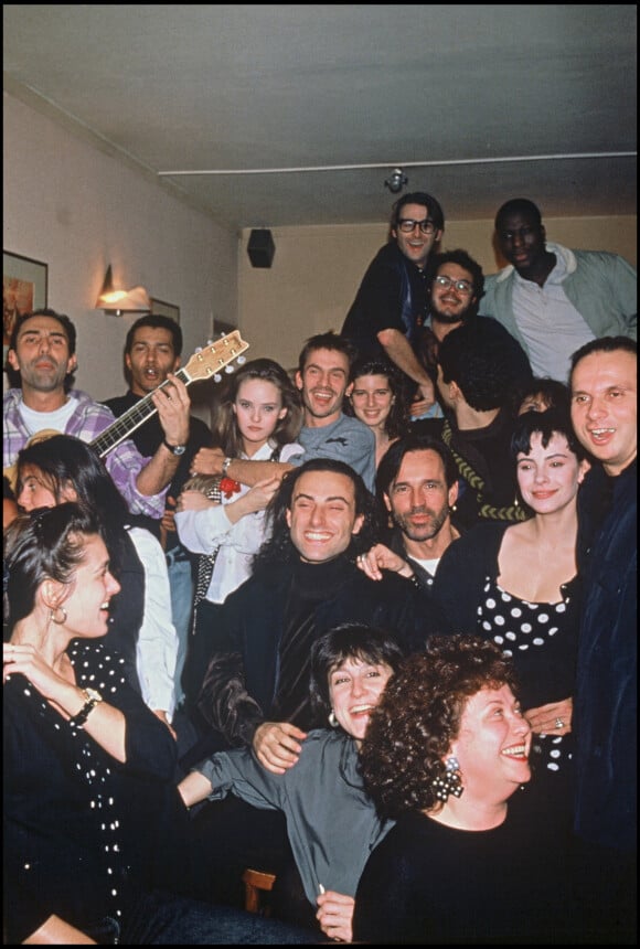 Florent Pagny et Vanessa Paradis en soirée à Paris, en 1991.