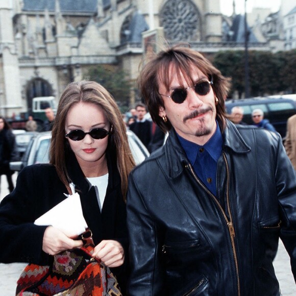 Vanessa Paradis et Florent Pagny à la Fashion Week de Paris en 1992.