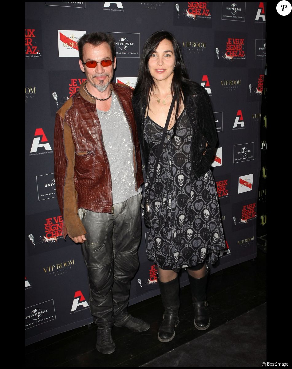 Florent Pagny et sa femme Azucena Caamaño à Paris en 2010.