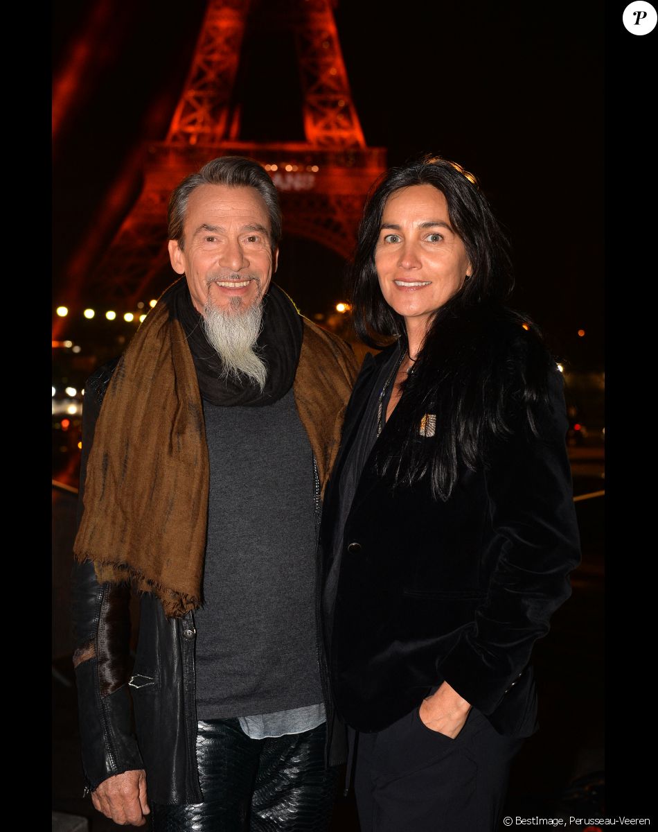 Exclusif - Florent Pagny et sa femme Azucena Caman - Backstage du concert anniversaire des 130 ans de la Tour Eiffel à Paris, qui sera diffusé le 26 octobre sur France 2. Le 2 octobre 2019. © Perusseau-Veeren/ Bestimage