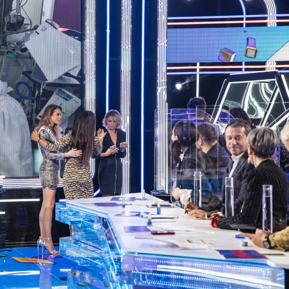 Exclusif - Cyril Hanouna, Amandine Petit (Miss France 2021), Nathalie Marquay-Pernaut, Sylvie Tellier, Bernard Montiel - Enregistrement de l'émission "Touche Pas à Mon Poste (TPMP)", présentée par C.Hanouna et diffusée sur C8 le 7 janvier 2021 © Jack Tribeca / Bestimage 