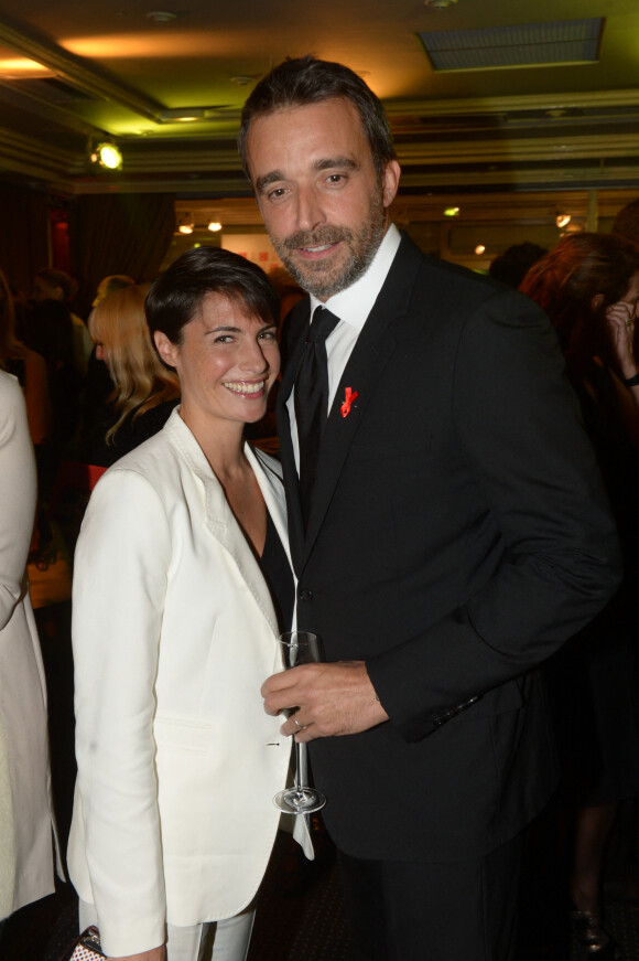 Archives - Alessandra Sublet et son mari Clément Miserez - Dîner de la mode pour le Sidaction au pavillon d'Armenonville à Paris. Le 23 janvier 2014