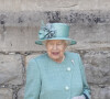 La reine Elisabeth II d'Angleterre lors d'une cérémonie militaire, Trooping The Color, célébrant son anniversaire au château de Windsor. Pour la première fois depuis 1955, la cérémonie ne déroule pas dans sa forme traditionnelle, dûe à l'épidémie de Coronavirus (COVID-19) et au confinement lié à cette situation. Londres, le 13 juin 2020