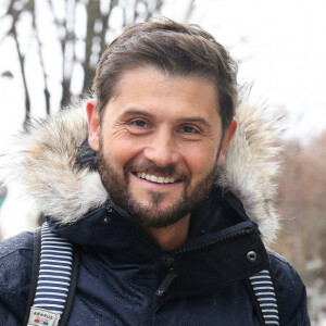 Christophe Beaugrand arrive aux studios de Radio France à Paris le 14 janvier 2021.