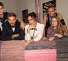 David Beckham, Victoria Beckham et leurs enfants Cruz, Harper et Romeo lors du défilé Victoria Beckham printemps-été 2021, à la Fashion Week de Londres.