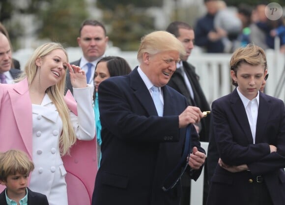 Tristan Trump, Tiffany Trump, Donald Trump, Barron Trump - Le président des Etats-Unis en famille à la Maison Blanche pour les célébrations de Pâques à Washington. Le 2 avril 2018