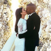 Kim Kardashian et Kanye West lors de leur mariage à Florence, en mai 2014.