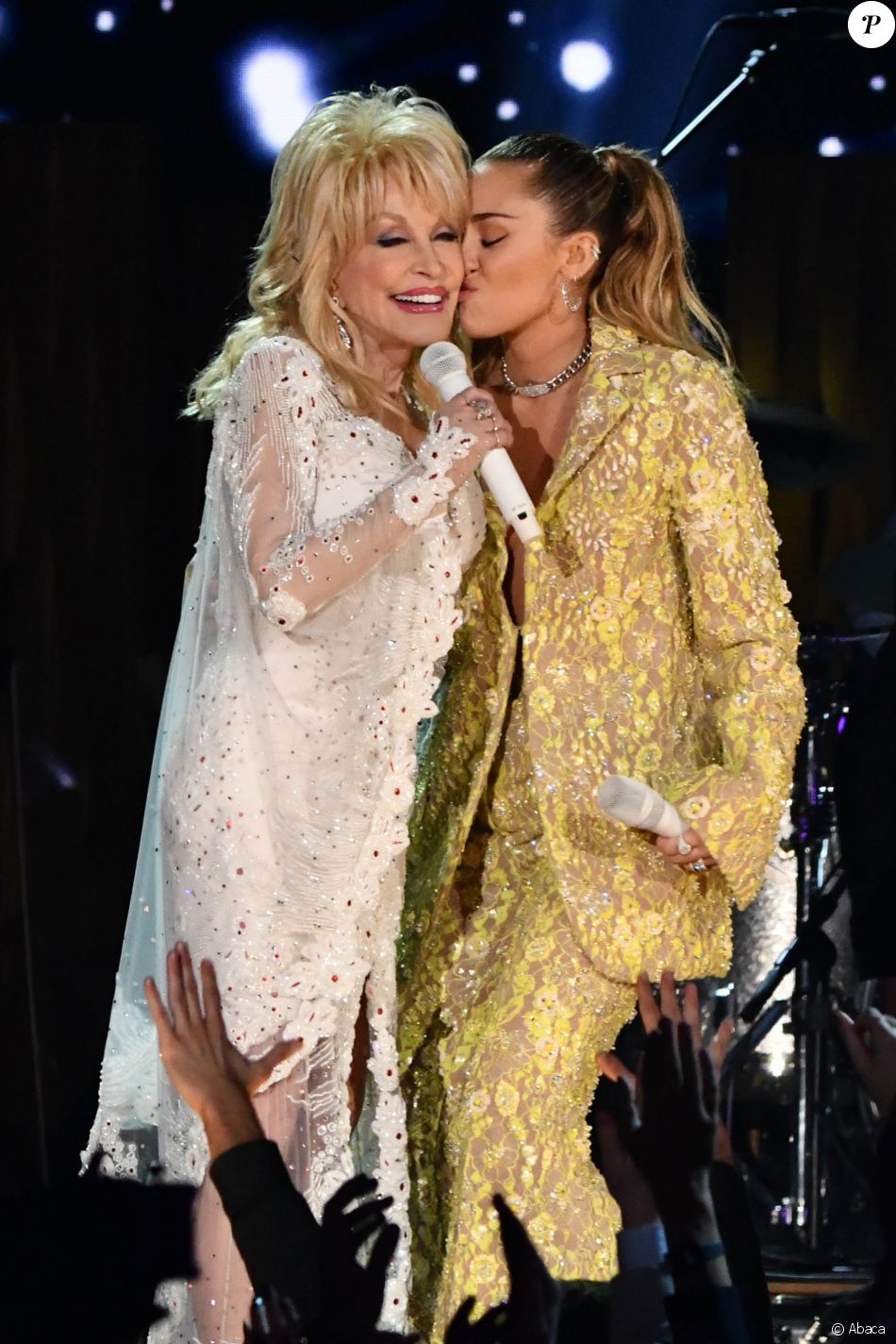 Dolly Parton et Miley Cyrus à la 61ème soirée annuelle des GRAMMY Awards à Los Angeles, le 10 février 2019