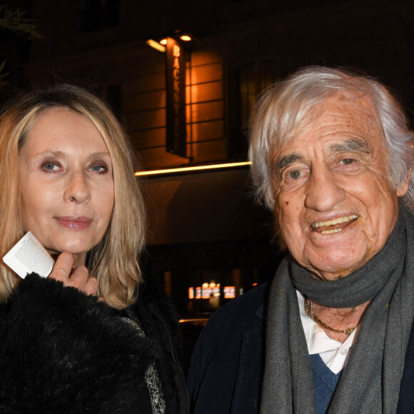 Exclusif - Jean-Paul Belmondo et sa compagne Valérie Steffen - People à la générale du spectacle "Vive la vie" au théâtre Gaité-Montparnasse à Paris le 20 janvier 2020. © Coadic Guirec/Bestimage