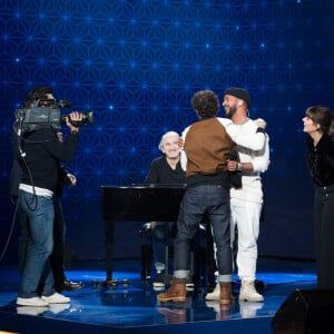 Exclusif - Patrick Fiori, Slimane, Faustine Bollaert, Claudio Capeo - Enregistrement de l'émission "La Boîte à Secrets", présentée par F.Bollaert et qui sera diffusée le 22 janvier sur France 3. Le 18 janvier 2021 © Tiziano Da Silva / Bestimage 