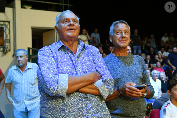 Exclusif - Gérard Louvin et son compagnon Daniel Moyne - Gala de boxe "No Limit Episode IX" organisé par B. Asloum (ancien champion du monde de boxe) en plein air au théâtre Tivol au Cannet le 18 juillet 2019. © Bruno Bebert/Bestimage 