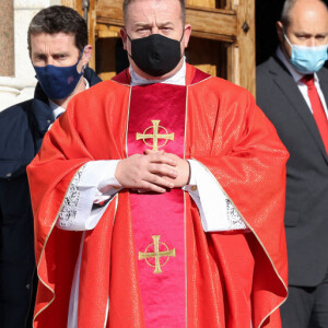 Le prince Albert II de Monaco, la princesse Charlène de Monaco - Le couple princier a assisté à la messe de Sainte Dévote à la cathédrale de Monaco le 27 janvier 2021. © Jean-Charles Vinaj / Pool Monaco / Bestimage