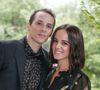 Exclusif - Alizée et son mari Grégoire Lyonnet posent au mariage de Katrina Patchett et Valentin D'Hoore à la mairie de Linselles dans les Hauts-de-France © Philippe Doignon/Bestimage