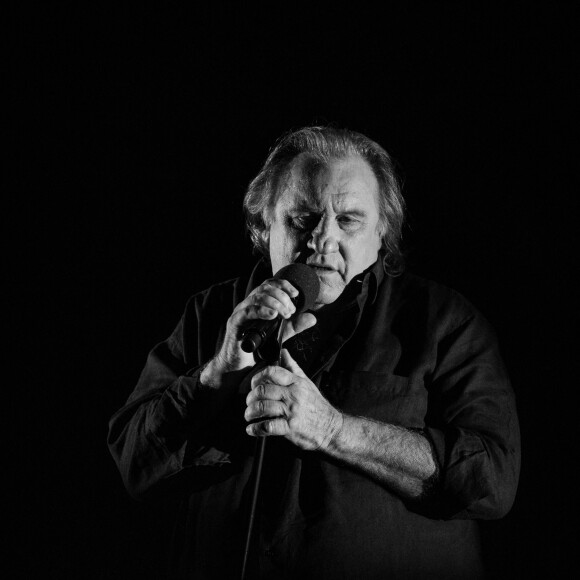 Exclusif - Gérard Depardieu - Gérard Depardieu chante Barbara - 20ème édition du Festival de Lacoste dans les carrières du Chateau de Lacoste le 15 Août 2020. © Morgan Palun / Bestimage 