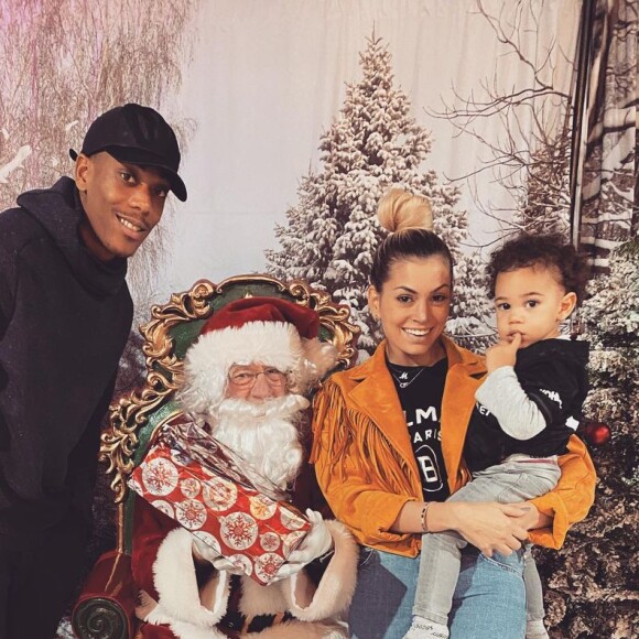 Mélanie Da Cruz, son mari le footballeur Anthony Martial et leur fils Swan.