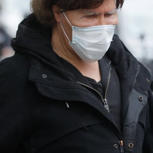 Exclusif - Grichka Bogdanoff (Bogdanov) - Sorties des obsèques du chef Gérard Idoux en l'église de Saint-Germain-des-Prés à Paris, le 8 octobre 2020. © Christophe Clovis / Bestimage